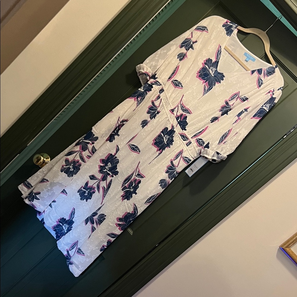 Draper James White and Blue Floral Dress